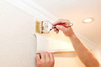 Pose de papier peint à la Ventrouze — revêtements muraux et toiles de verre
